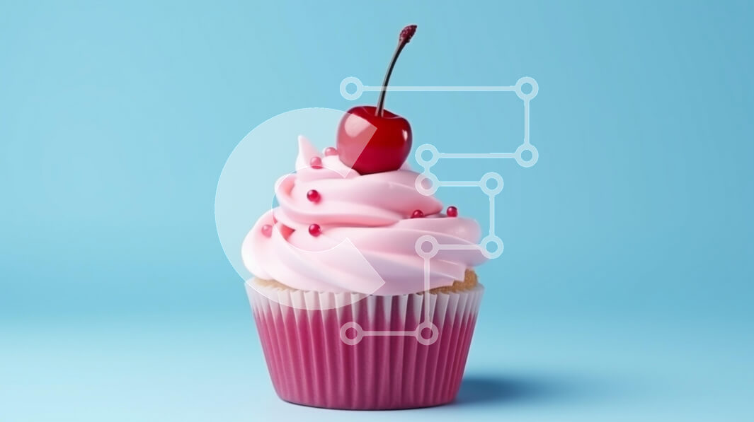 Intra Συλλεκτικό Ξύλινο Παζλ Plywood  4mm - Λαχταριστό Cupcake με Cherry and Pink Frosting Σε Ξύλινο Κουτί - Διαστάσεις: 10x10 cm – 25 κομμάτια