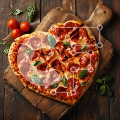 Intra Συλλεκτικό Ξύλινο Παζλ Plywood  4mm - Πίτσα Pepperoni σε σχήμα καρδιάς Σε Ξύλινο Κουτί - Διαστάσεις: 10x10 cm – 25 κομμάτια - Image 1