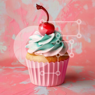 Intra Συλλεκτικό Ξύλινο Παζλ Plywood  4mm - Πολύχρωμο Cupcake με κεράσι Σε Ξύλινο Κουτί - Διαστάσεις: 10x10 cm – 25 κομμάτια - Image 1