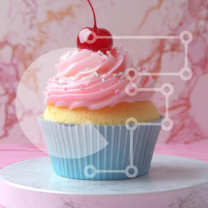 Intra Συλλεκτικό Ξύλινο Παζλ Plywood  4mm - Νόστιμο Cupcake Pink Frosted με Κεράσι Σε Ξύλινο Κουτί - Διαστάσεις: 10x10 cm – 25 κομμάτια