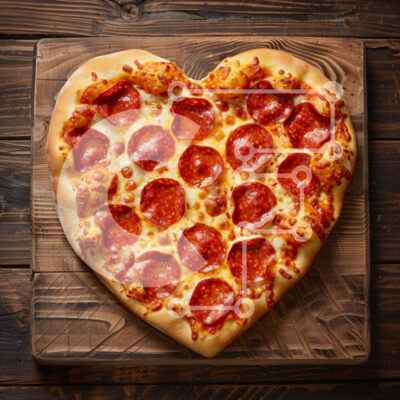 Intra Συλλεκτικό Ξύλινο Παζλ Plywood  4mm - Πίτσα Pepperoni σε σχήμα καρδιάς Σε Ξύλινο Κουτί - Διαστάσεις: 10x10 cm – 25 κομμάτια - Image 1