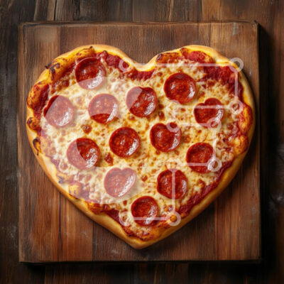 Intra Συλλεκτικό Ξύλινο Παζλ Plywood 4mm - Πίτσα σε σχήμα καρδιάς με πεπερόνι Σε Ξύλινο Κουτί - Διαστάσεις: 10x10 cm – 25 κομμάτια - Image 1
