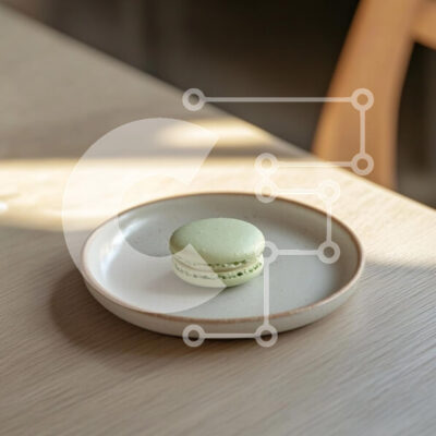 Intra Συλλεκτικό Ξύλινο Παζλ Plywood 4mm - Πράσινο μακαρόν σε ένα πιάτο Σε Ξύλινο Κουτί - Διαστάσεις: 10x10 cm – 25 κομμάτια - Image 1