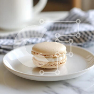 Intra Συλλεκτικό Ξύλινο Παζλ Plywood 4mm - Λεπτό μακαρόν σε λευκό πιάτο Σε Ξύλινο Κουτί - Διαστάσεις: 10x10 cm – 25 κομμάτια - Image 1