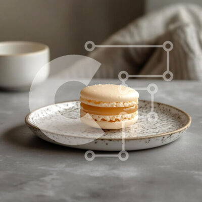 Intra Συλλεκτικό Ξύλινο Παζλ Plywood 4mm - Λεπτό μακαρόν σε ένα πιάτο Σε Ξύλινο Κουτί - Διαστάσεις: 10x10 cm – 25 κομμάτια - Image 1