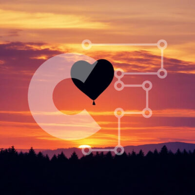 Intra Συλλεκτικό Ξύλινο Παζλ Plywood 4mm - Μπαλόνι σε σχήμα καρδιάς στο ηλιοβασίλεμα Σε Ξύλινο Κουτί - Διαστάσεις: 10x10 cm – 25 κομμάτια - Image 1