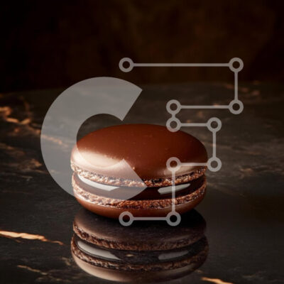 Intra Συλλεκτικό Ξύλινο Παζλ Plywood 4mm - Μακαρόν σοκολάτας σε μαρμάρινη επιφάνεια Σε Ξύλινο Κουτί - Διαστάσεις: 10x10 cm – 25 κομμάτια - Image 1