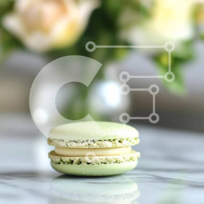 Intra Συλλεκτικό Ξύλινο Παζλ Plywood  4mm - Κομψό πράσινο Macaron σε μαρμάρινη επιφάνεια Σε Ξύλινο Κουτί - Διαστάσεις: 10x10 cm – 25 κομμάτια - Image 1