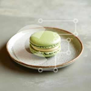 Intra Συλλεκτικό Ξύλινο Παζλ Plywood  4mm - Νόστιμο πράσινο μακαρόν σε ένα πιάτο Σε Ξύλινο Κουτί - Διαστάσεις: 10x10 cm – 25 κομμάτια