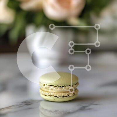 Intra Συλλεκτικό Ξύλινο Παζλ Plywood  4mm - Κομψό πράσινο Macaron σε μαρμάρινη επιφάνεια Σε Ξύλινο Κουτί - Διαστάσεις: 10x10 cm – 25 κομμάτια - Image 1