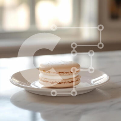 Intra Συλλεκτικό Ξύλινο Παζλ Plywood 4mm - Μακαρόν σε λευκό πιάτο Σε Ξύλινο Κουτί - Διαστάσεις: 10x10 cm – 25 κομμάτια - Image 1