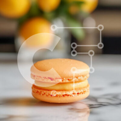 Intra Συλλεκτικό Ξύλινο Παζλ Plywood  4mm - Πορτοκαλί Macaron σε μαρμάρινη επιφάνεια Σε Ξύλινο Κουτί - Διαστάσεις: 10x10 cm – 25 κομμάτια - Image 1