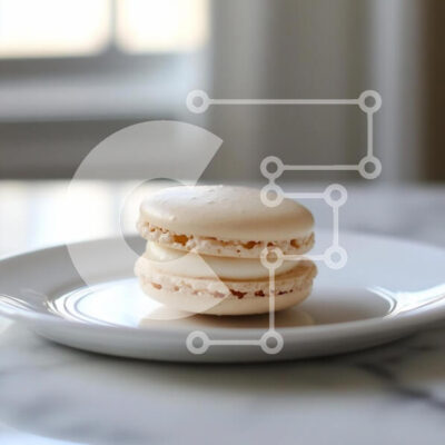 Intra Συλλεκτικό Ξύλινο Παζλ Plywood 4mm - Λεπτό μακαρόν σε λευκό πιάτο Σε Ξύλινο Κουτί - Διαστάσεις: 10x10 cm – 25 κομμάτια - Image 1