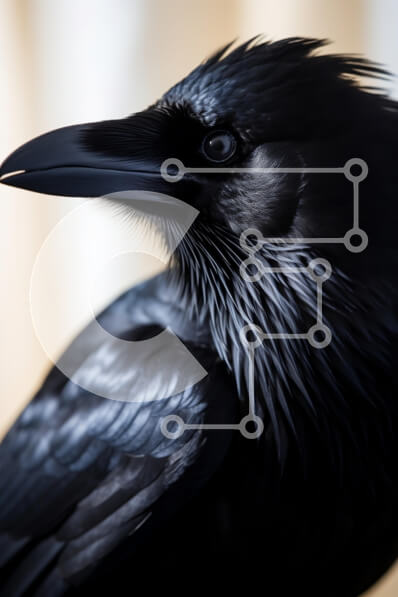 Intra Συλλεκτικό Ξύλινο Παζλ Plywood  4mm - Κοντινό πλάνο ενός κορακιού Σε Ξύλινο Κουτί - Διαστάσεις: 10x10 cm – 25 κομμάτια