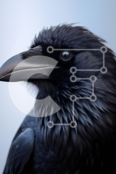 Intra Συλλεκτικό Ξύλινο Παζλ Plywood  4mm - Κοντινό πλάνο ενός κορακιού Σε Ξύλινο Κουτί - Διαστάσεις: 10x10 cm – 25 κομμάτια