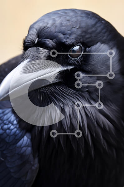 Intra Συλλεκτικό Ξύλινο Παζλ Plywood  4mm - Κοντινό πλάνο ενός κορακιού Σε Ξύλινο Κουτί - Διαστάσεις: 10x10 cm – 25 κομμάτια