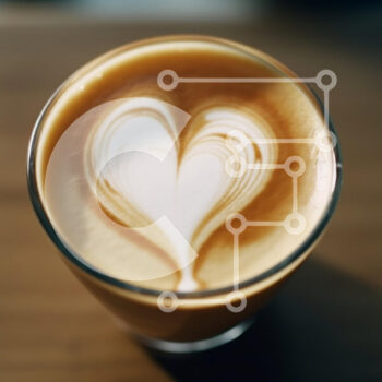 Intra Συλλεκτικό Ξύλινο Παζλ Plywood  4mm - Latte με τέχνη σε σχήμα καρδιάς Σε Ξύλινο Κουτί - Διαστάσεις: 10x10 cm – 25 κομμάτια - Image 1