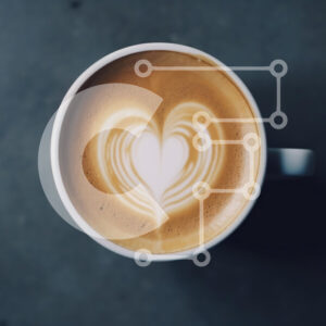 Intra Συλλεκτικό Ξύλινο Παζλ Plywood  4mm - Latte Art σε σχήμα καρδιάς σε λευκό κύπελλο Σε Ξύλινο Κουτί - Διαστάσεις: 10x10 cm – 25 κομμάτια