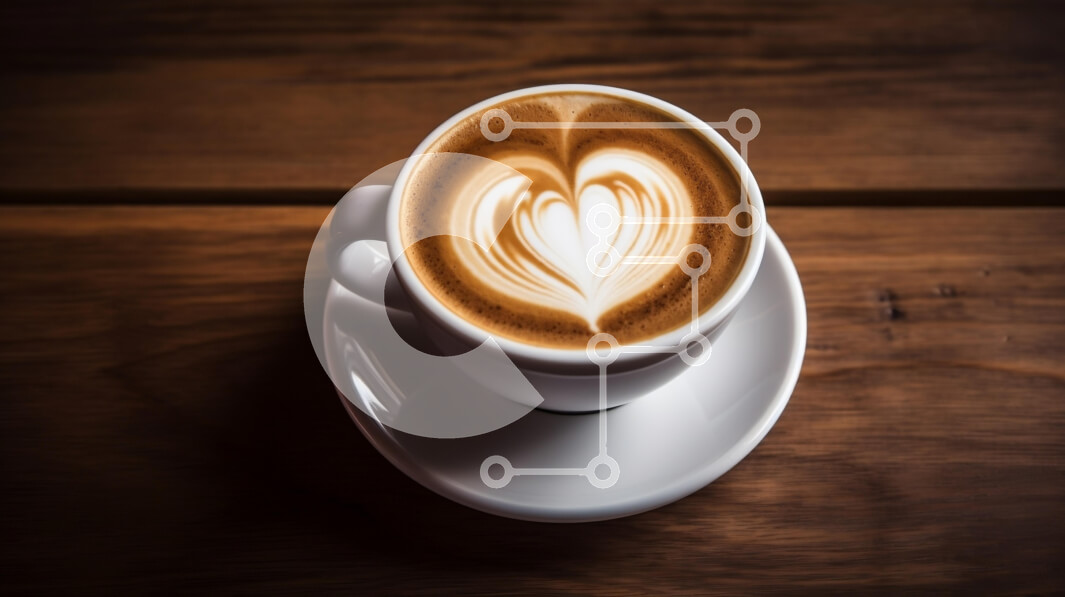 Intra Συλλεκτικό Ξύλινο Παζλ Plywood 4mm - Καπουτσίνο με Heart Latte Art σε ξύλινο τραπέζι Σε Ξύλινο Κουτί - Διαστάσεις: 10x10 cm – 25 κομμάτια - Image 1