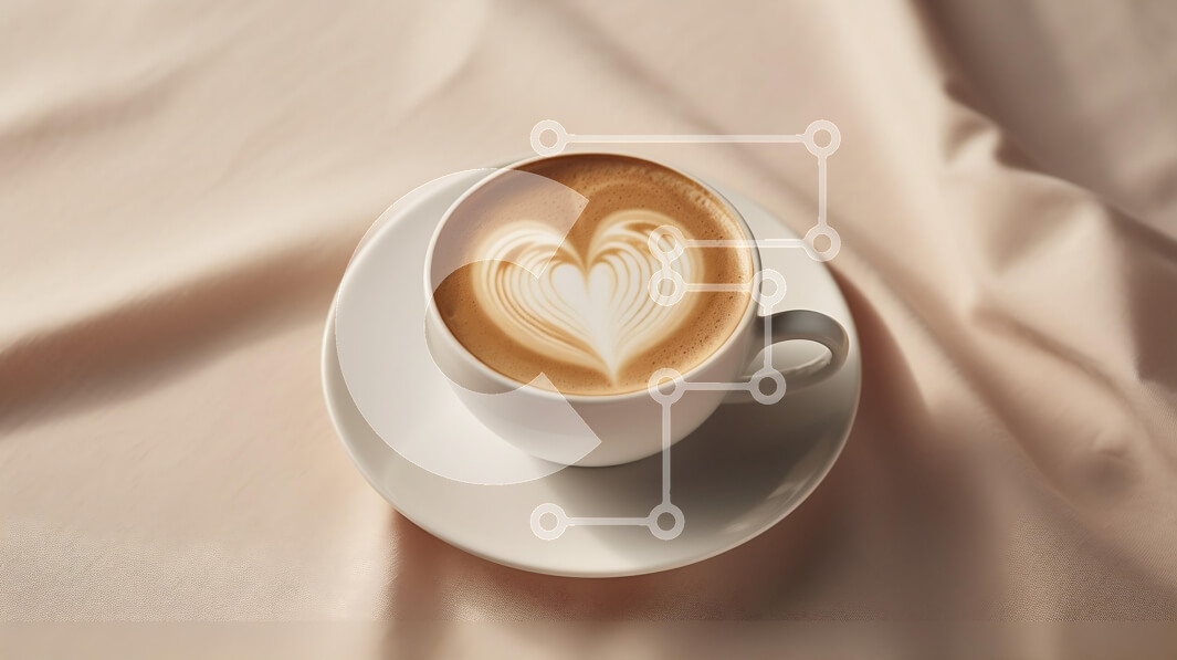 Intra Συλλεκτικό Ξύλινο Παζλ Plywood  4mm - Coffee Latte με αφρό καρδιάς σε ροζ ύφασμα Σε Ξύλινο Κουτί - Διαστάσεις: 10x10 cm – 25 κομμάτια - Image 1
