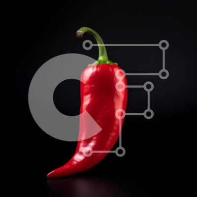 Intra Συλλεκτικό Ξύλινο Παζλ Plywood  4mm - Κόκκινο πιπέρι τσίλι σε μαύρο φόντο Σε Ξύλινο Κουτί - Διαστάσεις: 10x10 cm – 25 κομμάτια - Image 1