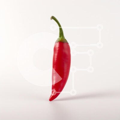 Intra Συλλεκτικό Ξύλινο Παζλ Plywood 4mm - Φρέσκο κόκκινο πιπέρι τσίλι σε άσπρο φόντο Σε Ξύλινο Κουτί - Διαστάσεις: 10x10 cm – 25 κομμάτια - Image 1