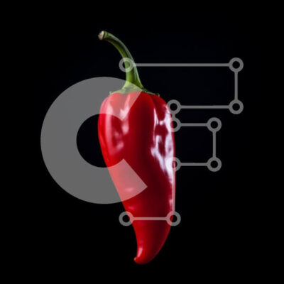 Intra Συλλεκτικό Ξύλινο Παζλ Plywood  4mm - Ζωντανό κόκκινο πιπέρι τσίλι σε μαύρο φόντο Σε Ξύλινο Κουτί - Διαστάσεις: 10x10 cm – 25 κομμάτια - Image 1