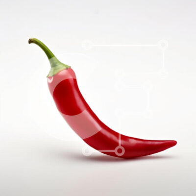 Intra Συλλεκτικό Ξύλινο Παζλ Plywood  4mm - Κόκκινο πιπέρι τσίλι σε άσπρο φόντο Σε Ξύλινο Κουτί - Διαστάσεις: 10x10 cm – 25 κομμάτια - Image 1