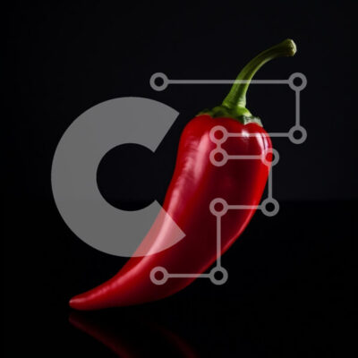 Intra Συλλεκτικό Ξύλινο Παζλ Plywood  4mm - Κόκκινο πιπέρι τσίλι σε σκούρο φόντο Σε Ξύλινο Κουτί - Διαστάσεις: 10x10 cm – 25 κομμάτια - Image 1