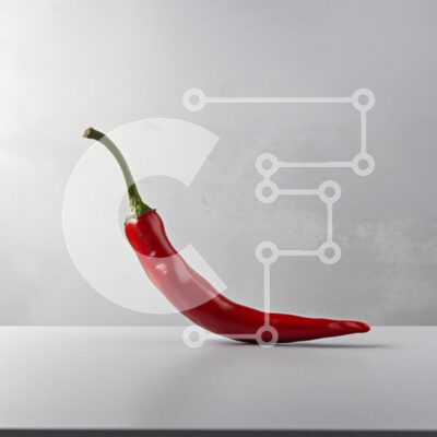 Intra Συλλεκτικό Ξύλινο Παζλ Plywood  4mm - Κόκκινο πιπέρι τσίλι σε λευκή επιφάνεια Σε Ξύλινο Κουτί - Διαστάσεις: 10x10 cm – 25 κομμάτια - Image 1