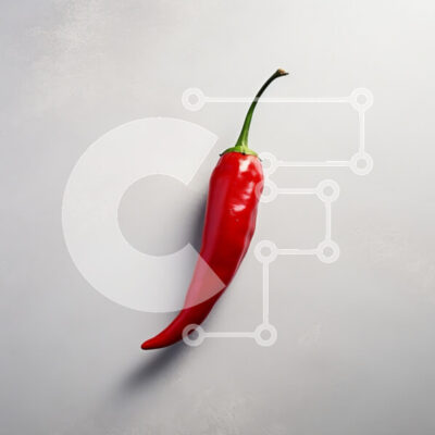 Intra Συλλεκτικό Ξύλινο Παζλ Plywood  4mm - Ζωντανό κόκκινο πιπέρι τσίλι σε γκρίζα επιφάνεια Σε Ξύλινο Κουτί - Διαστάσεις: 10x10 cm – 25 κομμάτια - Image 1