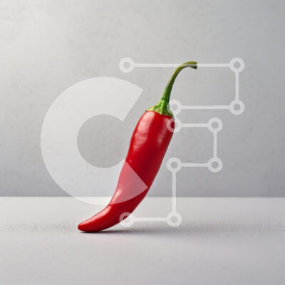 Intra Συλλεκτικό Ξύλινο Παζλ Plywood  4mm - Κόκκινο πιπέρι τσίλι σε γκρι φόντο Σε Ξύλινο Κουτί - Διαστάσεις: 10x10 cm – 25 κομμάτια - Image 1