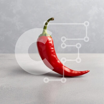 Intra Συλλεκτικό Ξύλινο Παζλ Plywood  4mm - Κόκκινο πιπέρι τσίλι σε γκρίζα επιφάνεια Σε Ξύλινο Κουτί - Διαστάσεις: 10x10 cm – 25 κομμάτια - Image 1