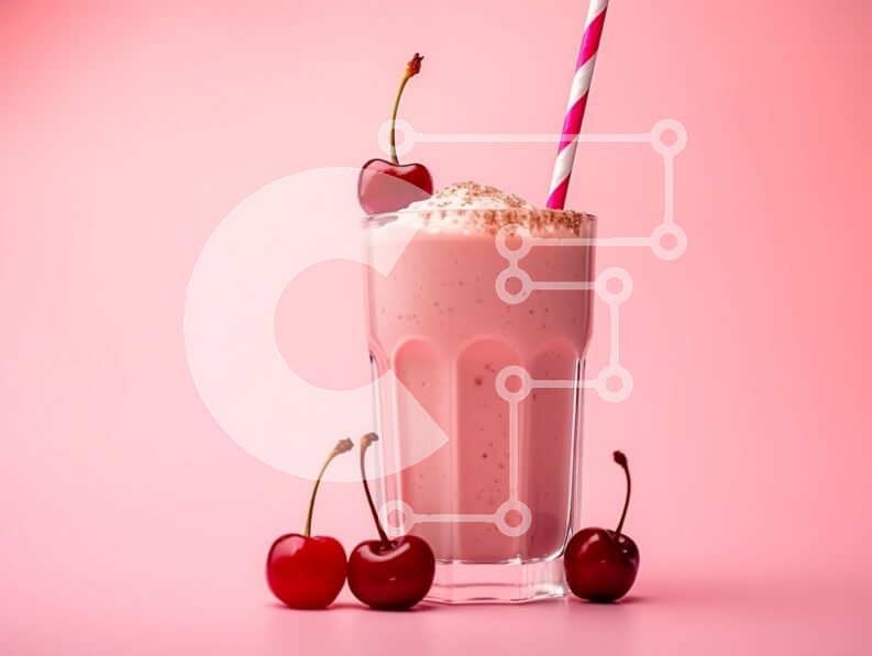 Intra Συλλεκτικό Ξύλινο Παζλ Plywood  4mm - Νόστιμο ροζ μιλκσέικ με κεράσια Σε Ξύλινο Κουτί - Διαστάσεις: 10x10 cm – 25 κομμάτια