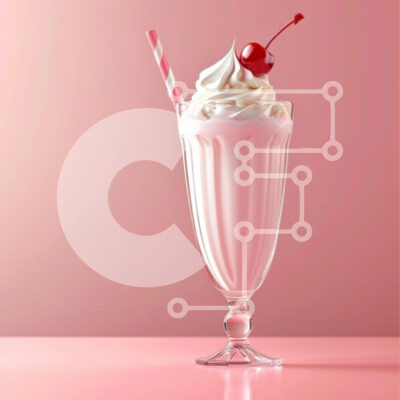 Intra Συλλεκτικό Ξύλινο Παζλ Plywood 4mm - Λαχταριστό ροζ μιλκσέικ με σαντιγί και κεράσι Σε Ξύλινο Κουτί - Διαστάσεις: 10x10 cm – 25 κομμάτια - Image 1