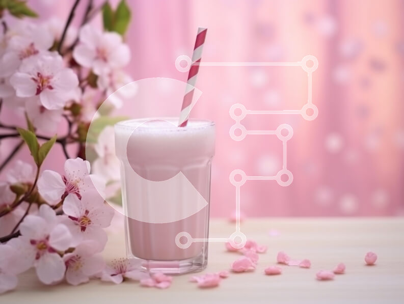 Intra Συλλεκτικό Ξύλινο Παζλ Plywood  4mm - Ροζ ρόφημα με άνθη κερασιάς Σε Ξύλινο Κουτί - Διαστάσεις: 10x10 cm – 25 κομμάτια