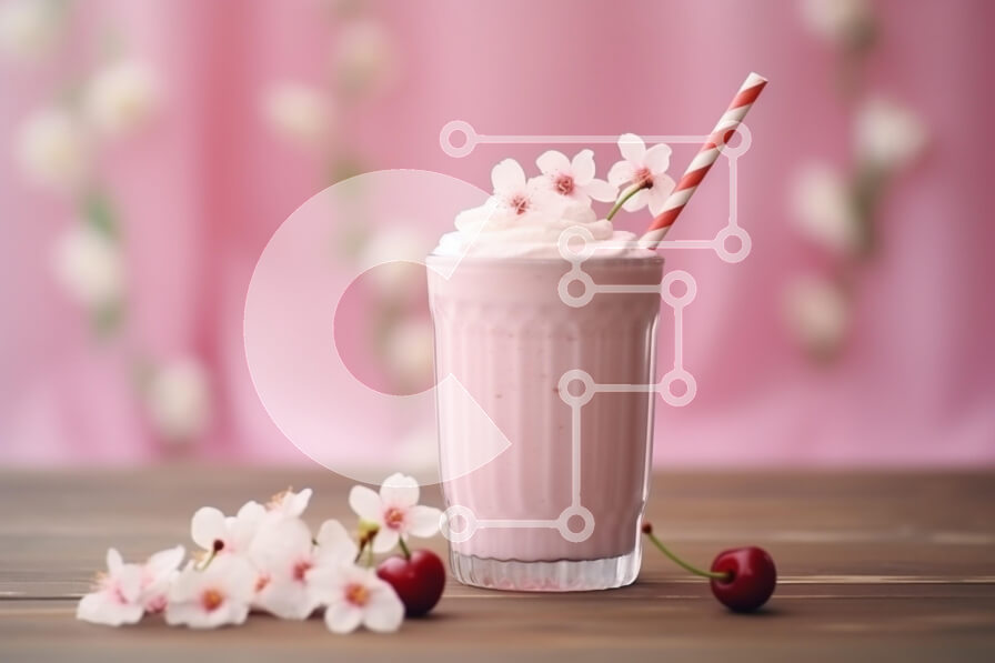 Intra Συλλεκτικό Ξύλινο Παζλ Plywood  4mm - Νόστιμο ροζ μιλκσέικ με άνθη κερασιάς Σε Ξύλινο Κουτί - Διαστάσεις: 10x10 cm – 25 κομμάτια