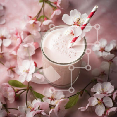 Intra Συλλεκτικό Ξύλινο Παζλ Plywood  4mm - Ροζ γάλα με άνθη κερασιάς Σε Ξύλινο Κουτί - Διαστάσεις: 10x10 cm – 25 κομμάτια - Image 1