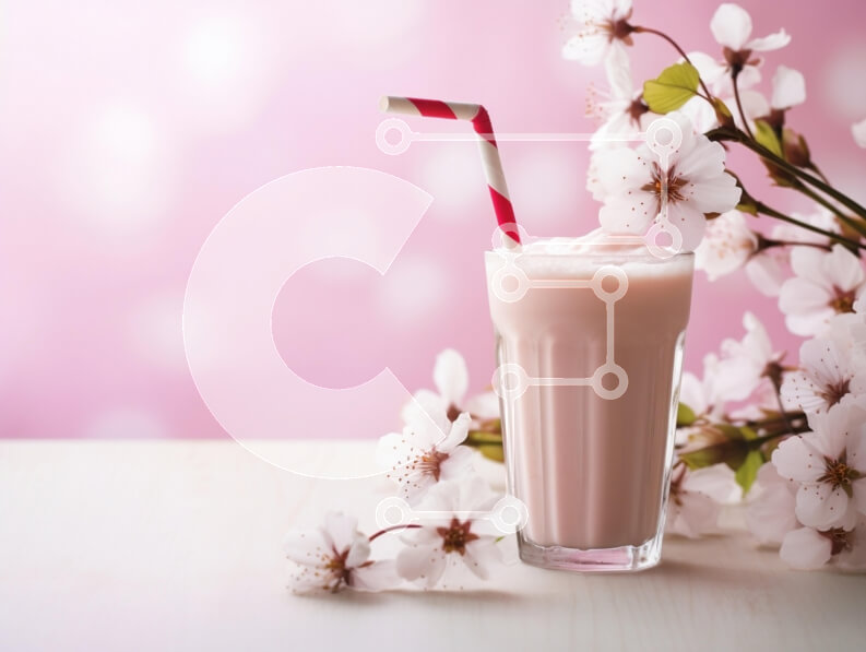 Intra Συλλεκτικό Ξύλινο Παζλ Plywood  4mm - Ροζ ρόφημα με άνθη κερασιάς Σε Ξύλινο Κουτί - Διαστάσεις: 10x10 cm – 25 κομμάτια