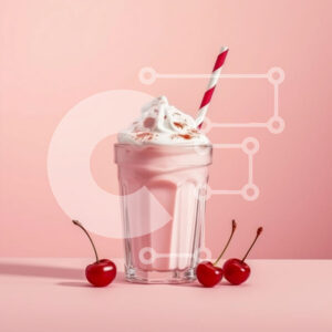 Intra Συλλεκτικό Ξύλινο Παζλ Plywood  4mm - Ροζ Milkshake με σαντιγί και κεράσια Σε Ξύλινο Κουτί - Διαστάσεις: 10x10 cm – 25 κομμάτια