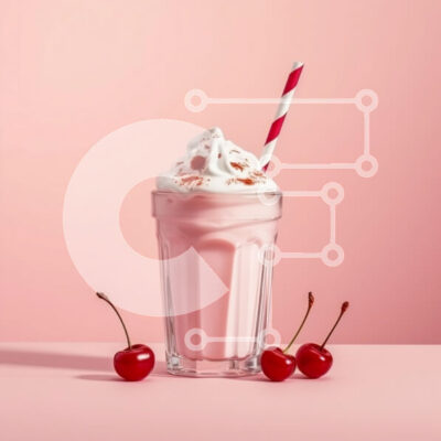 Intra Συλλεκτικό Ξύλινο Παζλ Plywood  4mm - Ροζ Milkshake με σαντιγί και κεράσια Σε Ξύλινο Κουτί - Διαστάσεις: 10x10 cm – 25 κομμάτια - Image 1