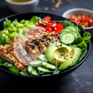 Intra Συλλεκτικό Ξύλινο Παζλ Plywood  4mm - Πολύχρωμο μπολ σαλάτας με ψητό κοτόπουλο και λαχανικά Σε Ξύλινο Κουτί - Διαστάσεις: 10x10 cm – 25 κομμάτια