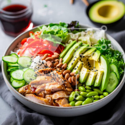 Intra Συλλεκτικό Ξύλινο Παζλ Plywood  4mm - Πολύχρωμο μπολ με φρέσκα υλικά με ψητό κοτόπουλο Σε Ξύλινο Κουτί - Διαστάσεις: 10x10 cm – 25 κομμάτια - Image 1