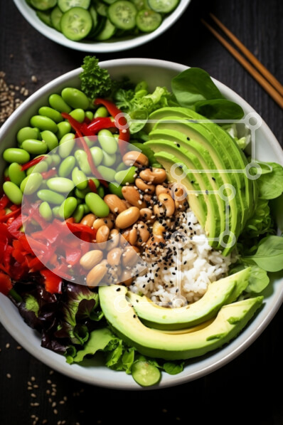 Intra Συλλεκτικό Ξύλινο Παζλ Plywood  4mm - Πολύχρωμο Salad Bowl με αβοκάντο και Edamame Σε Ξύλινο Κουτί - Διαστάσεις: 10x10 cm – 25 κομμάτια