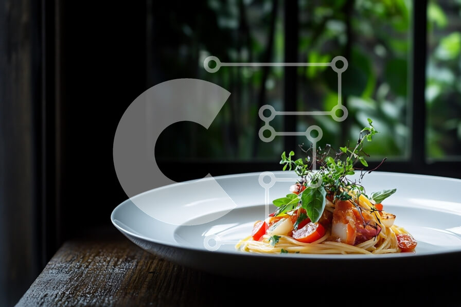 Intra Συλλεκτικό Ξύλινο Παζλ Plywood  4mm - Νόστιμο πιάτο ζυμαρικών με φρέσκα υλικά Σε Ξύλινο Κουτί - Διαστάσεις: 10x10 cm – 25 κομμάτια