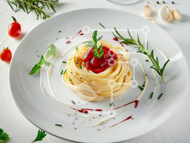 Intra Συλλεκτικό Ξύλινο Παζλ Plywood  4mm - Νόστιμα ζυμαρικά με σάλτσα ντομάτας και φρέσκα μυρωδικά Σε Ξύλινο Κουτί - Διαστάσεις: 10x10 cm – 25 κομμάτια