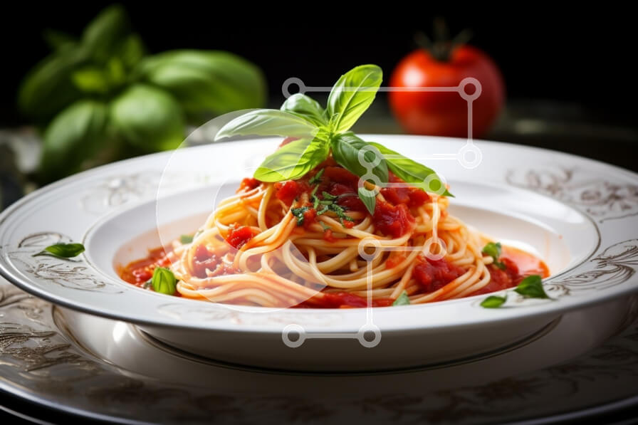 Intra Συλλεκτικό Ξύλινο Παζλ Plywood  4mm - Σπαγγέτι με σάλτσα ντομάτας και βασιλικό Σε Ξύλινο Κουτί - Διαστάσεις: 10x10 cm – 25 κομμάτια