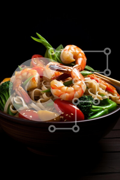 Intra Συλλεκτικό Ξύλινο Παζλ Plywood  4mm - Μπολ Νουντλς με γαρίδες και λαχανικά Σε Ξύλινο Κουτί - Διαστάσεις: 10x10 cm – 25 κομμάτια