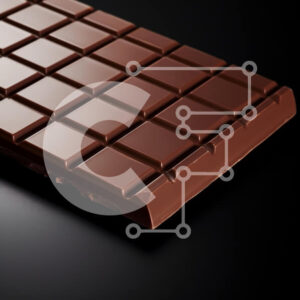 Intra Συλλεκτικό Ξύλινο Παζλ Plywood  4mm - Κοντινό πλάνο μιας ράβδου σοκολάτας σε σκούρο φόντο Σε Ξύλινο Κουτί - Διαστάσεις: 10x10 cm – 25 κομμάτια