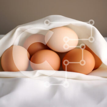 Intra Συλλεκτικό Ξύλινο Παζλ Plywood  4mm - Φωλιασμένα αυγά σε λευκό ύφασμα Σε Ξύλινο Κουτί - Διαστάσεις: 10x10 cm – 25 κομμάτια - Image 1